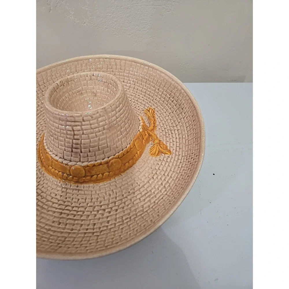 Vintage 1986 Whittier Pottery Chip & Dip Mexican Hat Bowl Handcrafted WPO 86